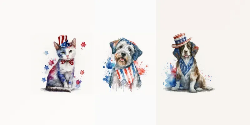4th Of July Pet Watercolors generated by undefined