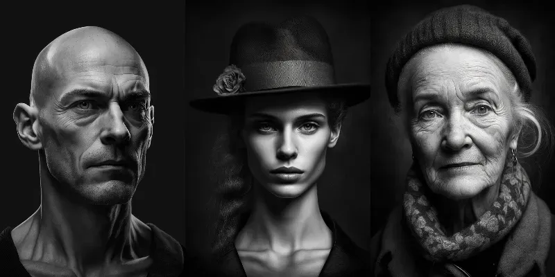 Perfect Black And White Portraits generated by undefined