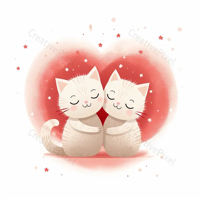 Cute 2D Animals In Love