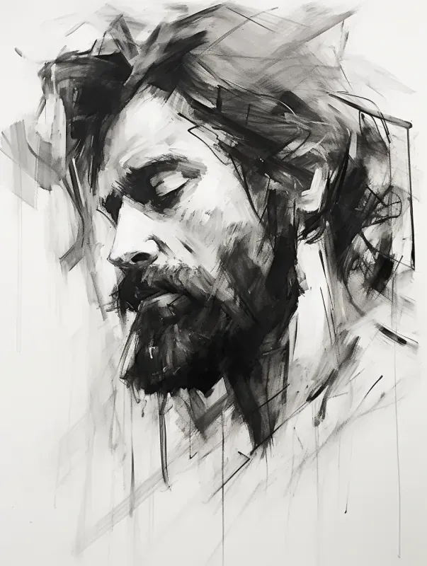 Charcoal Sketch Abstract Art