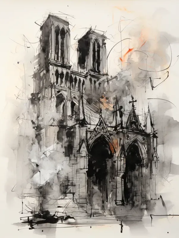 Charcoal Sketch Abstract Art