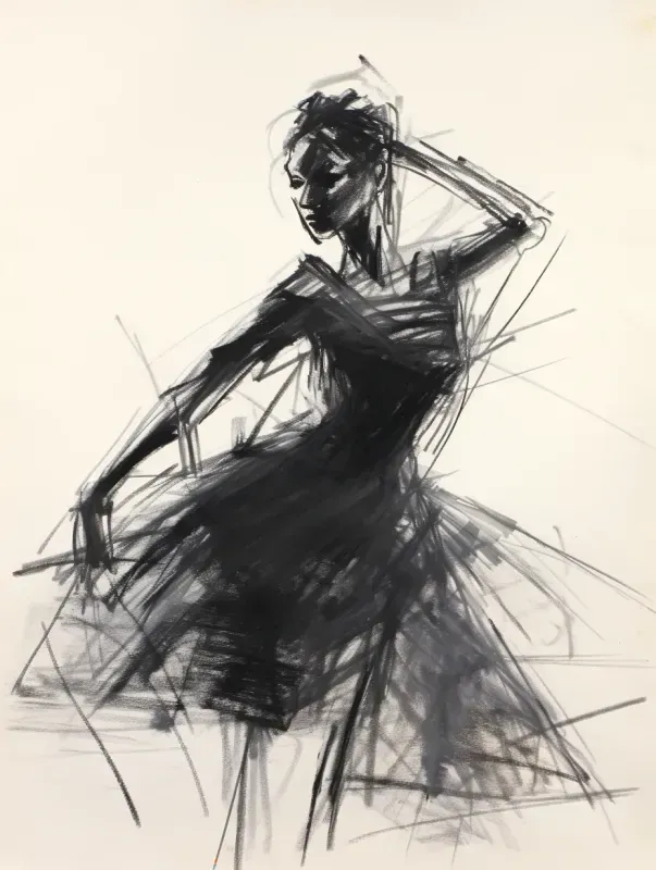 Charcoal Sketch Abstract Art