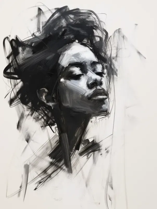 Charcoal Sketch Abstract Art