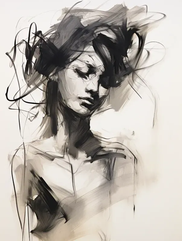 Charcoal Sketch Abstract Art