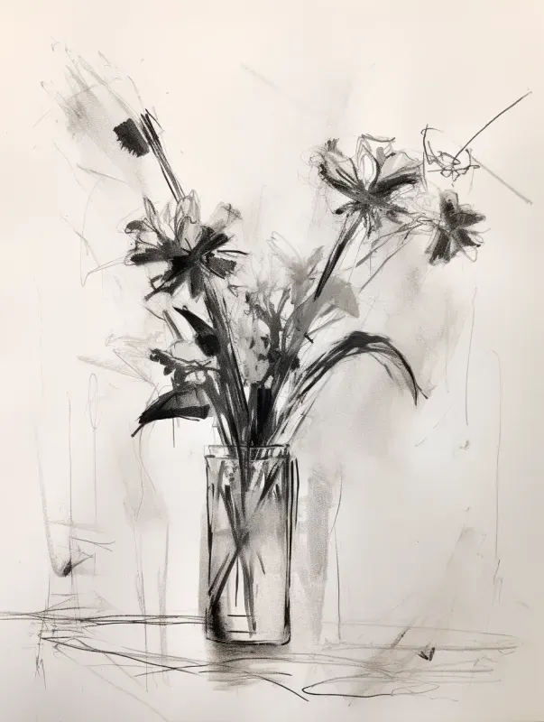 Charcoal Sketch Abstract Art