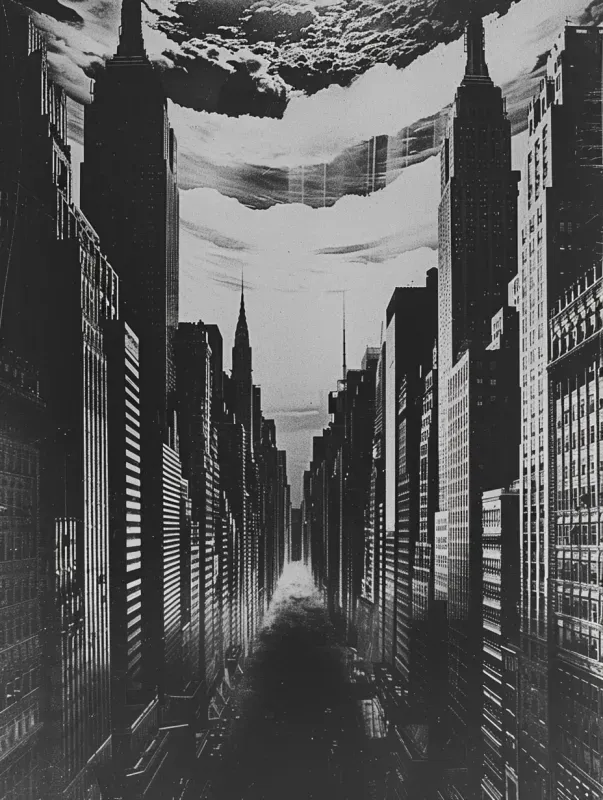 Black  White Analog Collage Photo Art