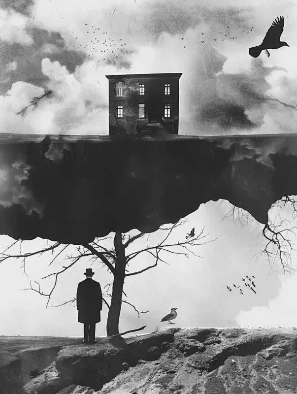 Black  White Analog Collage Photo Art
