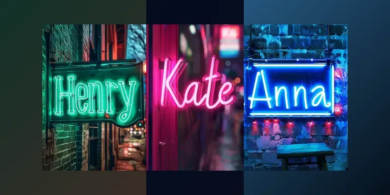 Custom Name Neon Sign Photo Wall Art generated by undefined