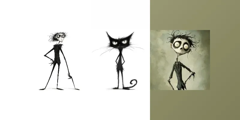 Tim Burton Gothic Quirky Illustrations generated by undefined