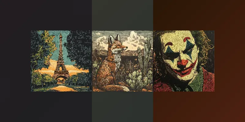 Modern Woodcut Prints generated by undefined