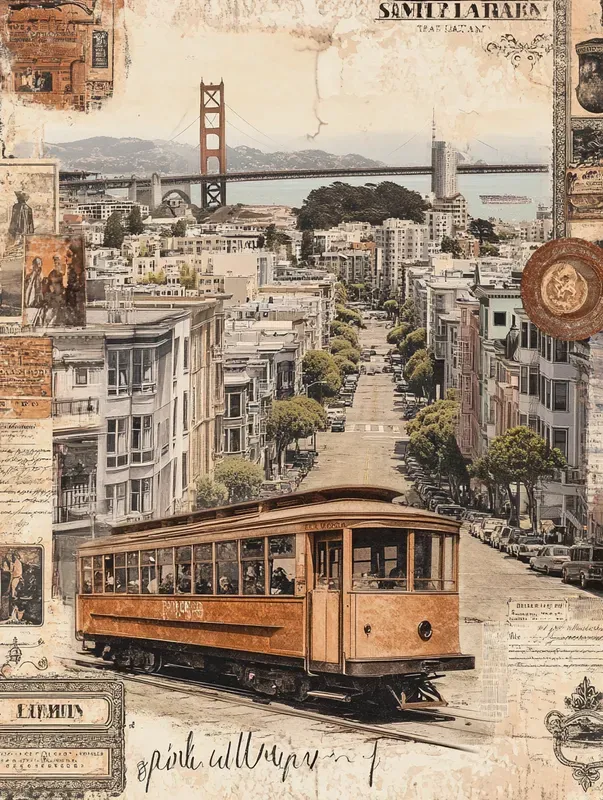 Vintage Collage Travel Posters Wall Art