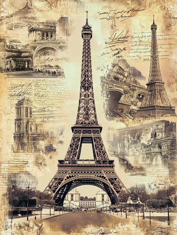 Vintage Collage Travel Posters Wall Art