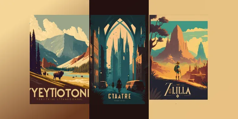 Retro Travel Posters generated by undefined