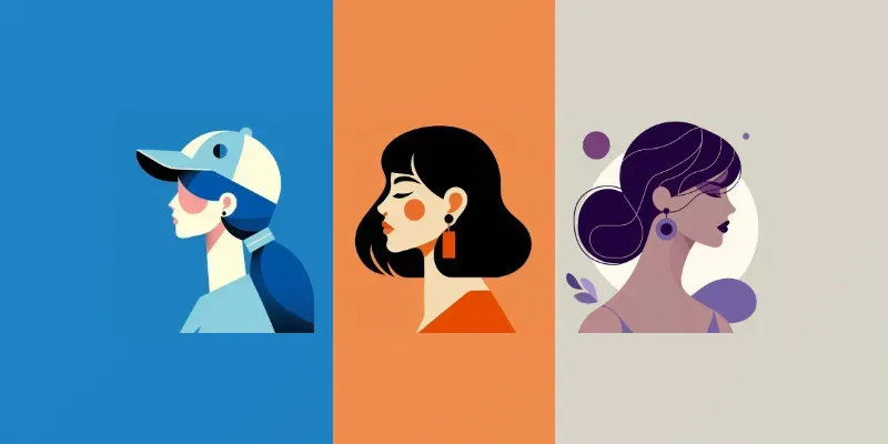 Flat Cartoon Profiles generated by undefined