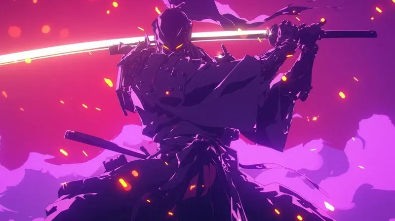 Purple Anime Synthwave Style