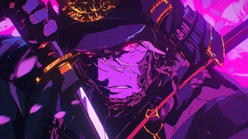 Purple Anime Synthwave Style