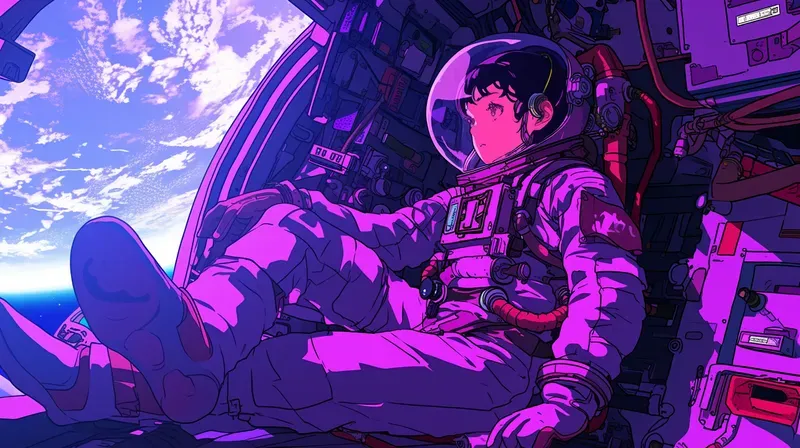 Purple Anime Synthwave Style