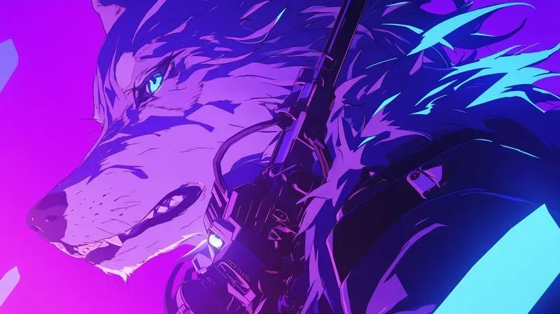 Purple Anime Synthwave Style