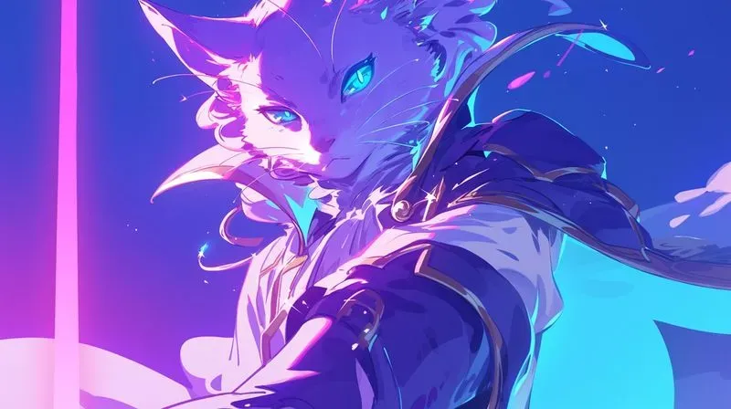 Purple Anime Synthwave Style