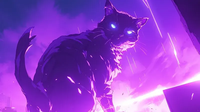 Purple Anime Synthwave Style