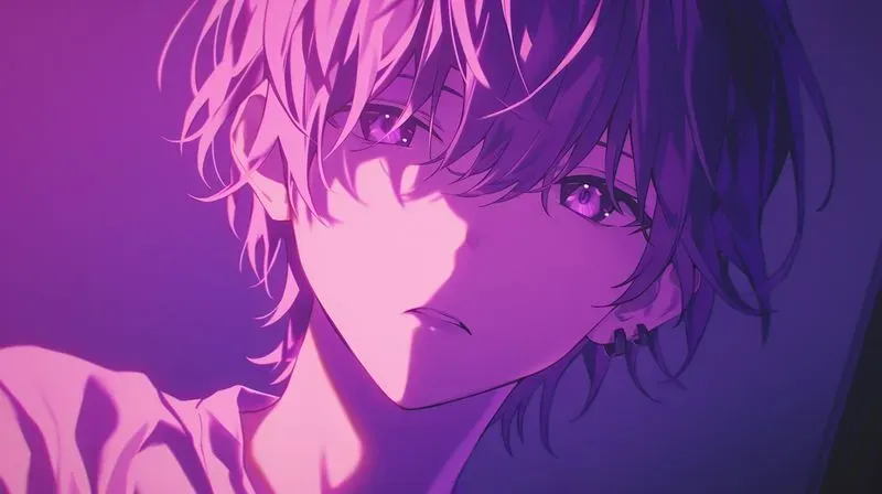 Purple Anime Synthwave Style