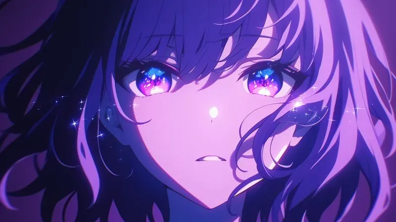 Purple Anime Synthwave Style