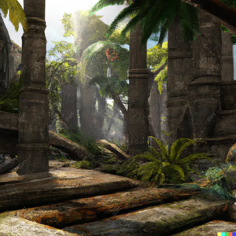 Overgrown Jungle Background