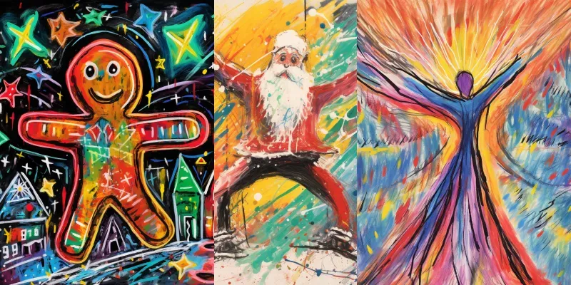 Pollock Style Abstract Christmas Art generated by undefined