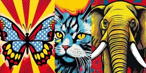 Pop Art Comicstyle Animals generated by midjourney