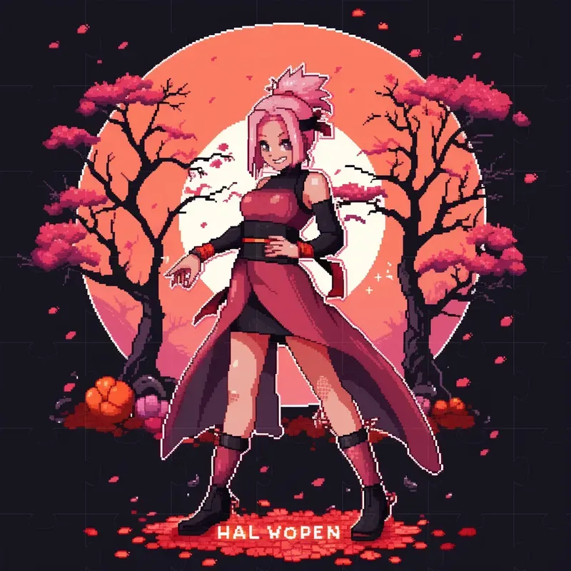 Naruto Halloween Pixel Art