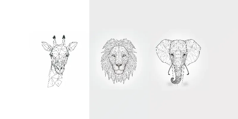 Elegant Line Drawings Animals Portraits generated by undefined