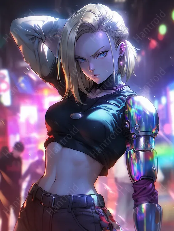Neon Cyborg Anime Grils Fantasy