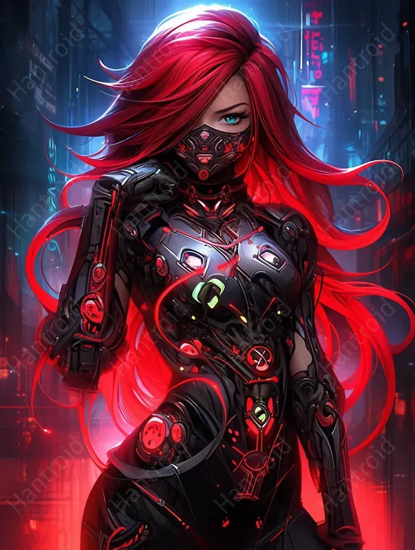 Neon Cyborg Anime Grils Fantasy