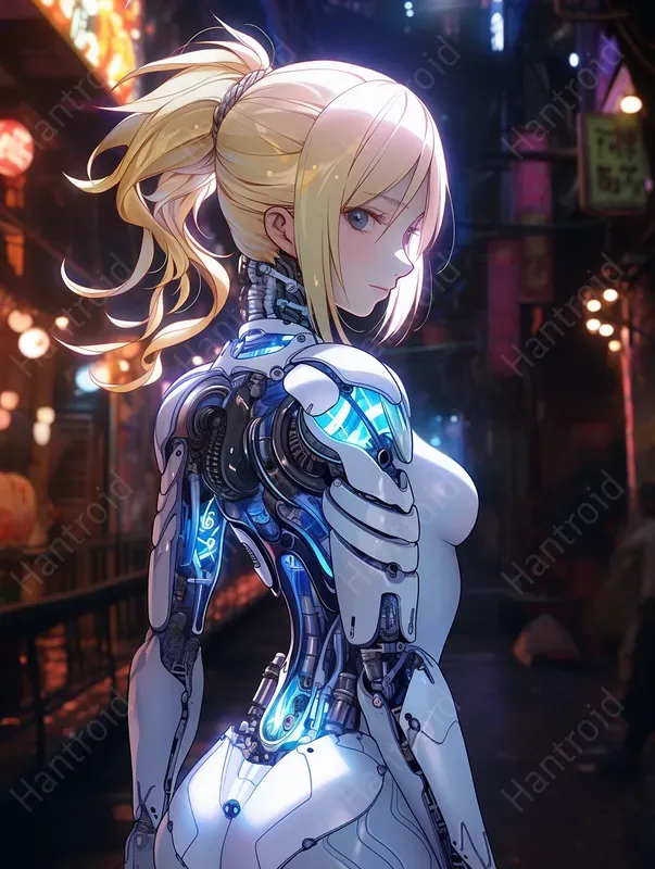 Neon Cyborg Anime Grils Fantasy