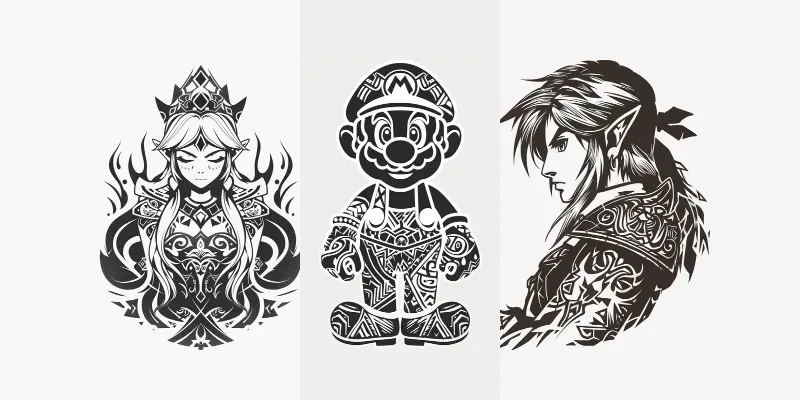 Nintendo Tribal Tattoo Fusions generated by undefined