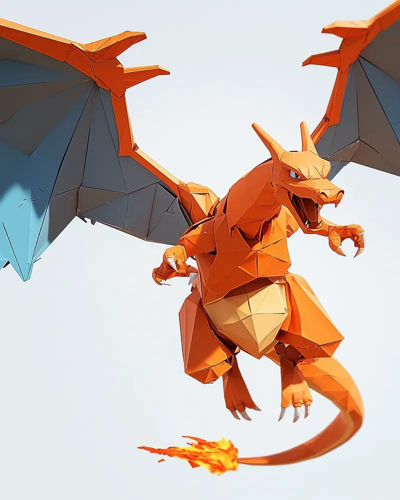 Origami Pokemons Midjourney Prompt, image size:800x1000