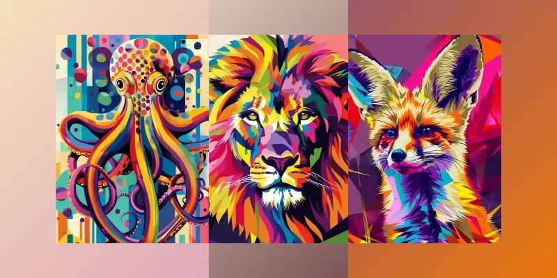 Iconic Animal Pop Art Fusions generated by undefined