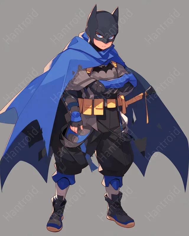 Occidental Comic Kids Characters In Blue