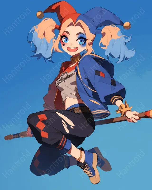 Occidental Comic Kids Characters In Blue