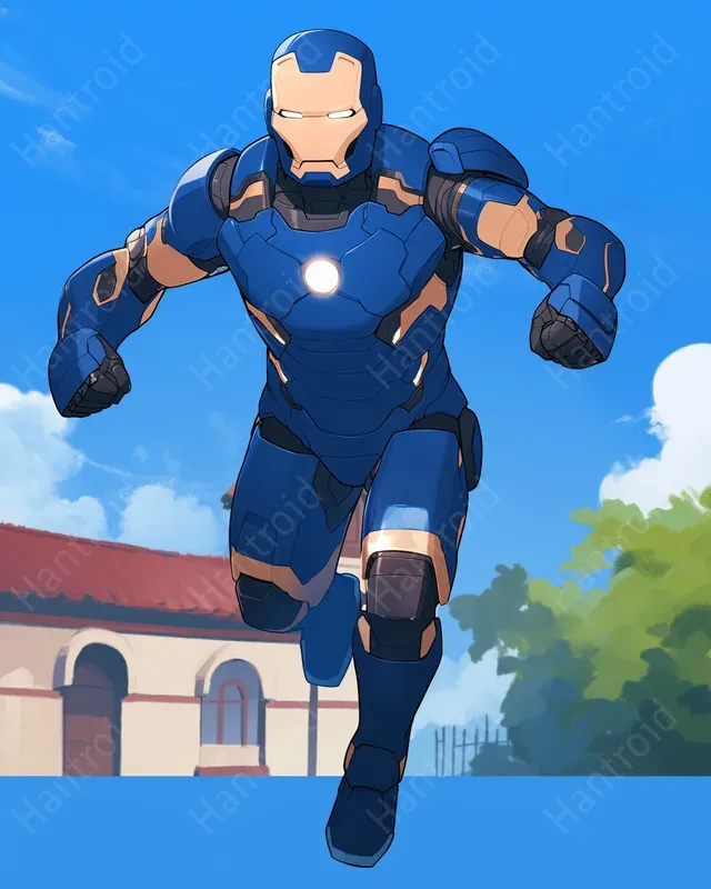 Occidental Comic Kids Characters In Blue