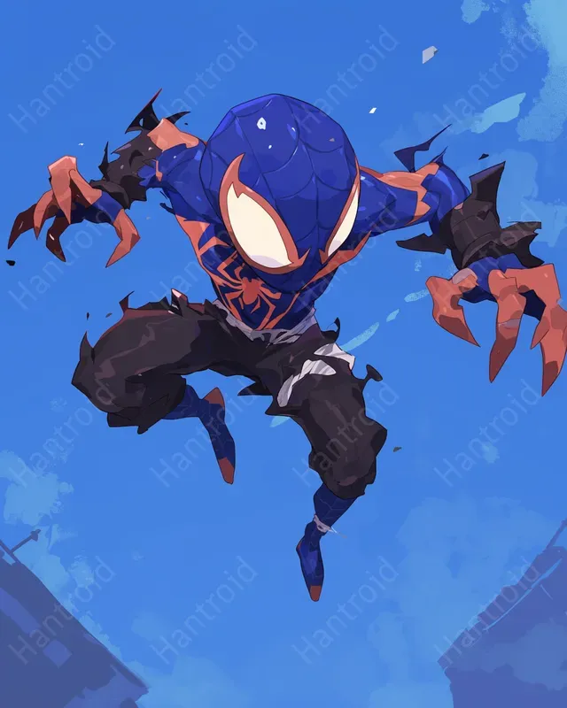 Occidental Comic Kids Characters In Blue