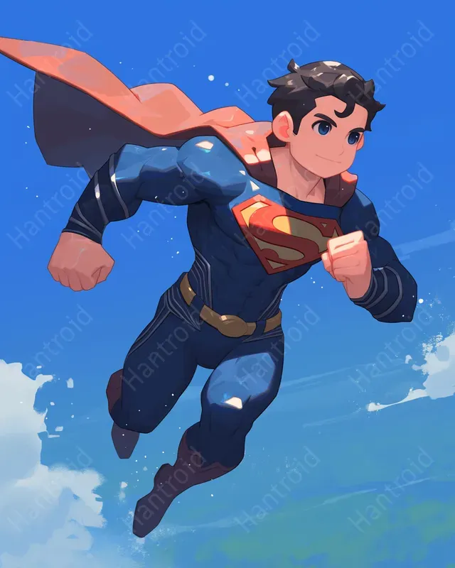 Occidental Comic Kids Characters In Blue