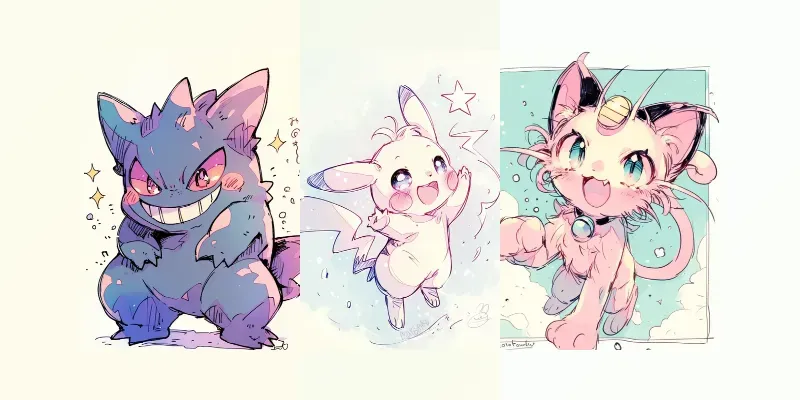 Cute Anime Style Pokemon Art generated by undefined