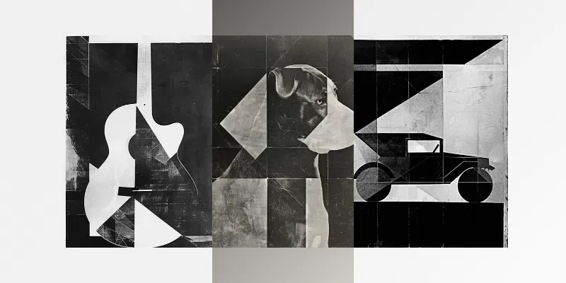 Geometric Black White Collages generated by undefined