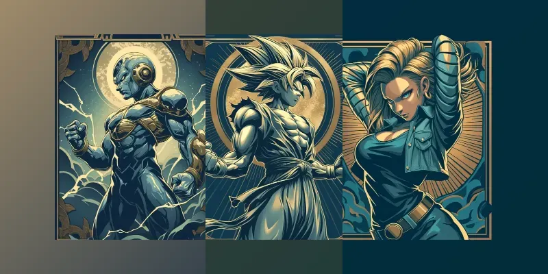 Dragon Ball Characters In Blue Style generated by undefined