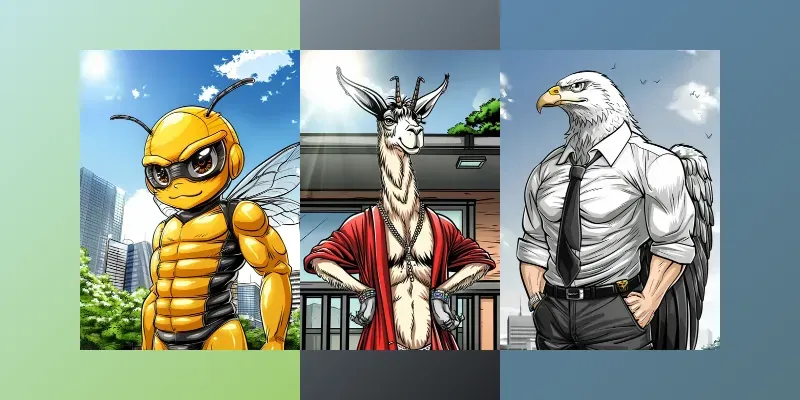 Comic Style Anthropomorphic Animals generated by undefined