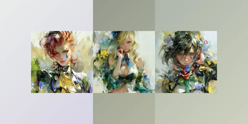 Fantastical Watercolor Anime Characters generated by undefined