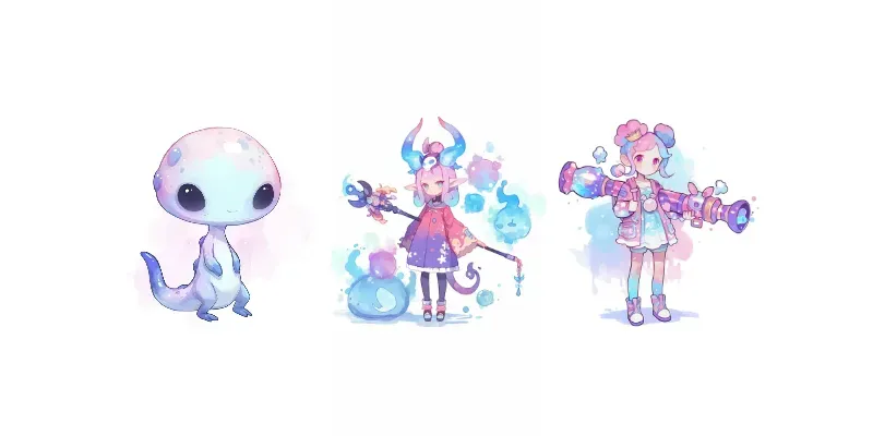 Kawaii Studio Video Game Characters generated by undefined