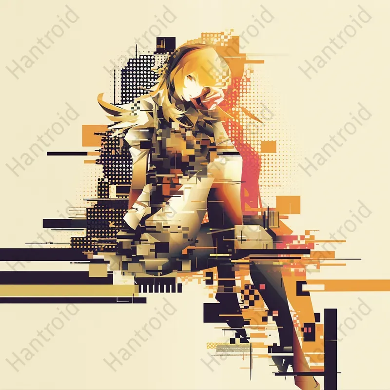Glitch Art Anime Characters