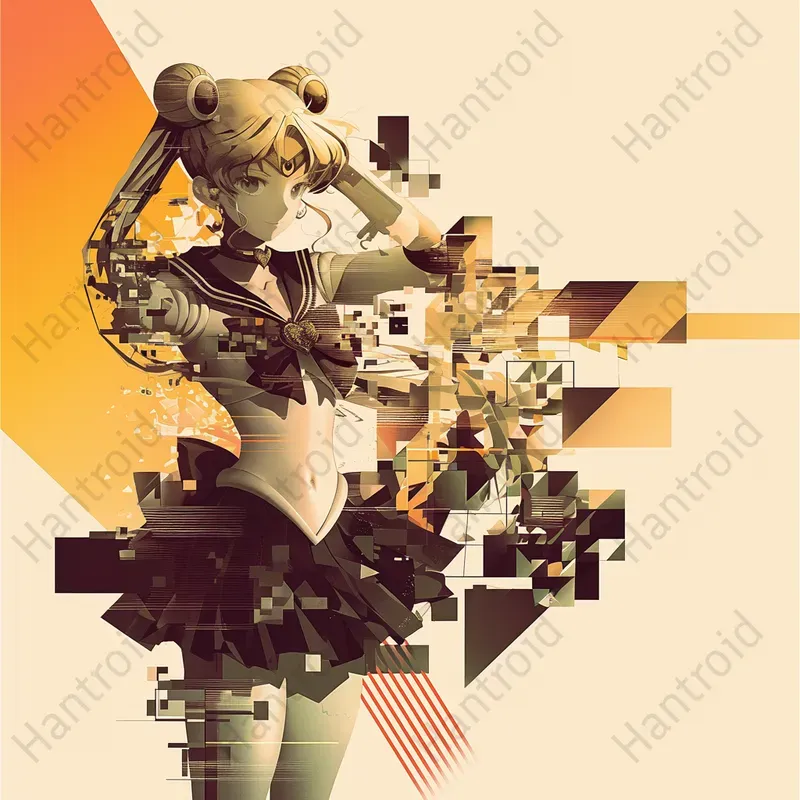 Glitch Art Anime Characters